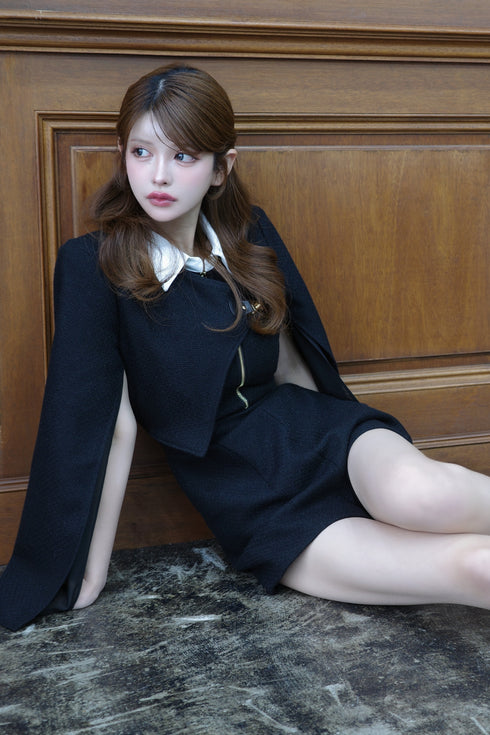 シアードッキングバックルツイードコンビネゾン