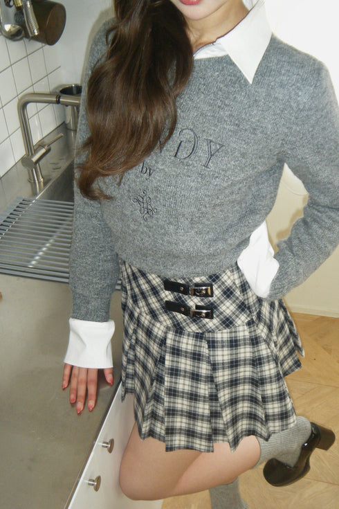 ベルテッドプレッピースカート