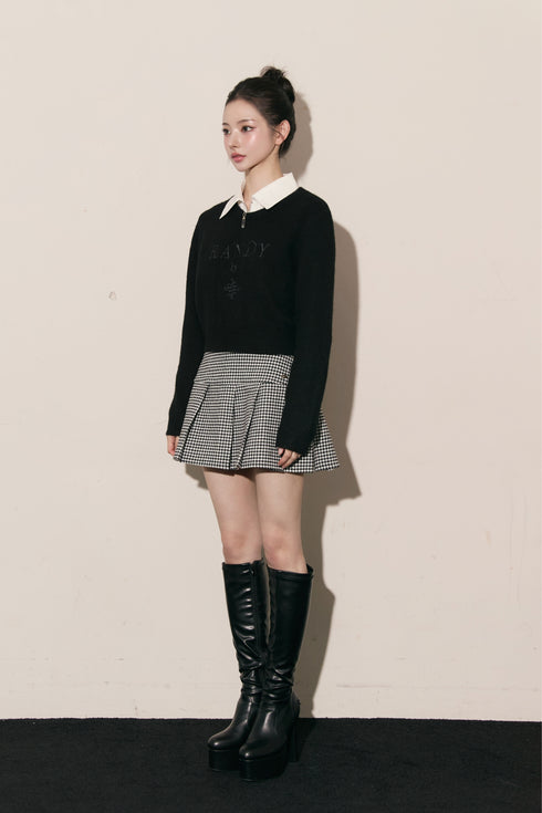 千鳥柄ボックスプリーツスカート