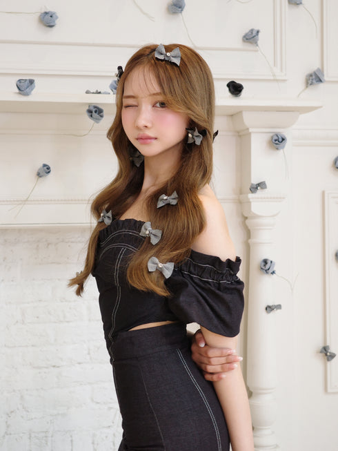 バックオープンデニムマーメイドワンピース