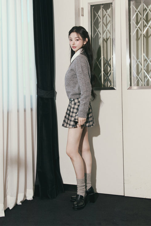 バックレースアップニットトップス