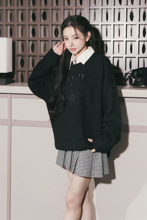 オーバーサイズロゴニットプルオーバー