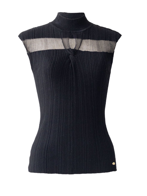 カットアウトノースリニットトップス