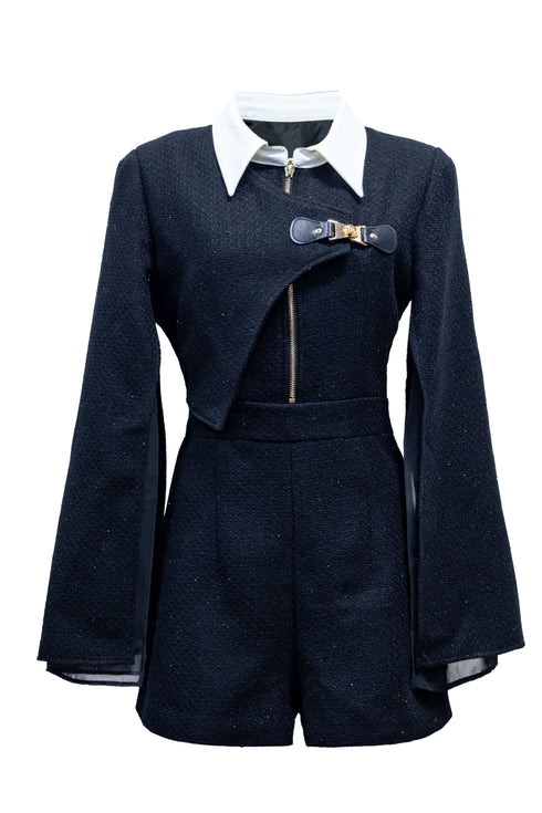 シアードッキングバックルツイードコンビネゾン