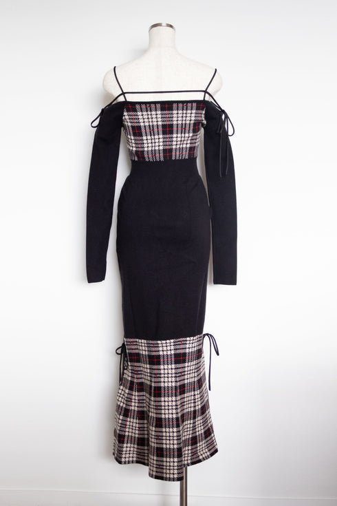 ストリングコアプレイドマーメイドワンピース