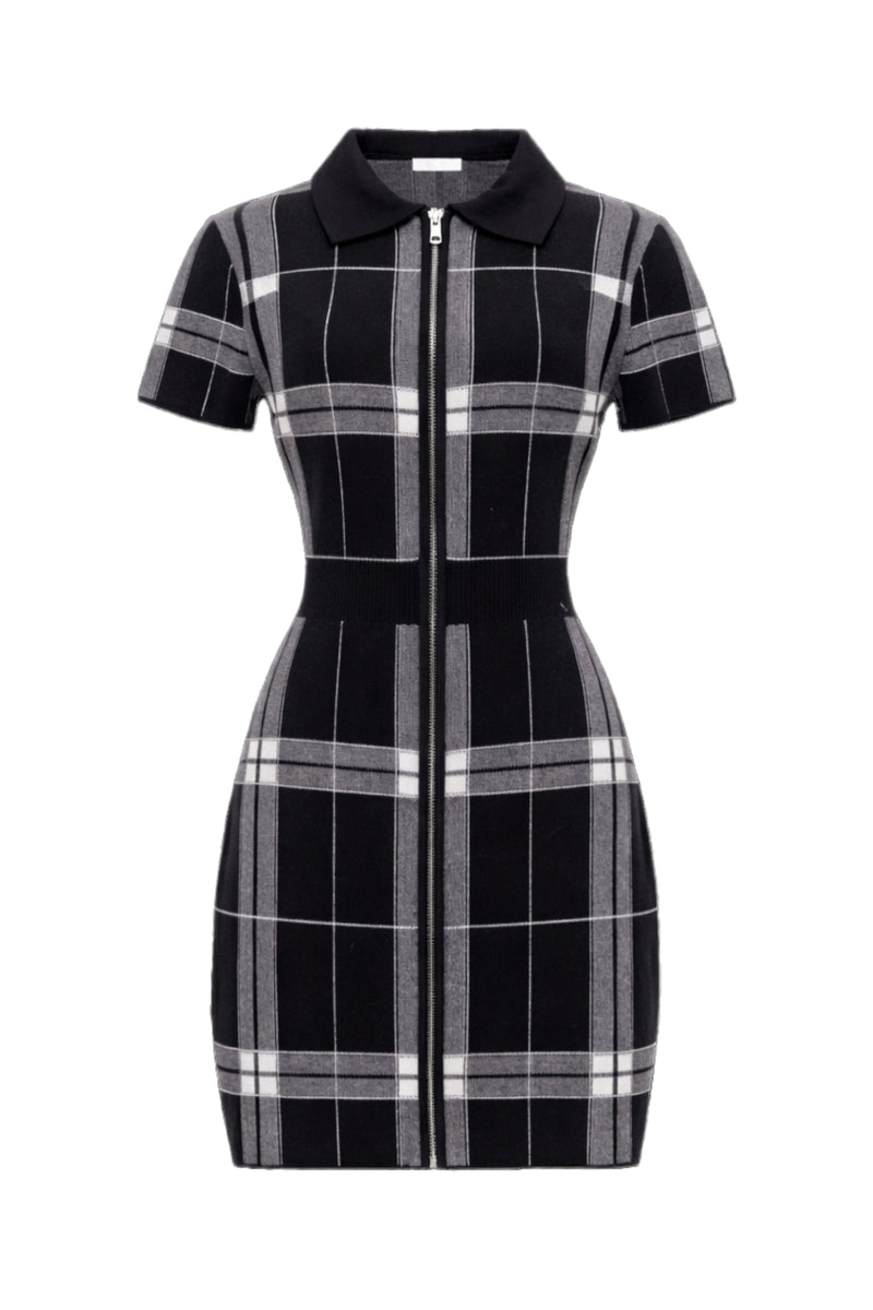 カービープレイドニットワンピース – Randy