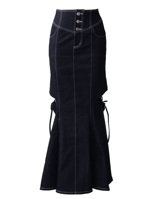カットアウトマーメイドデニムスカート