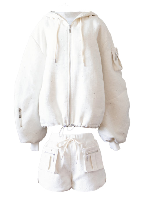 パデットツイードカーゴセットアップ