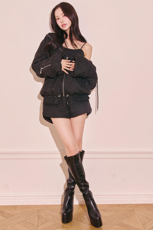 パデットツイードカーゴセットアップ