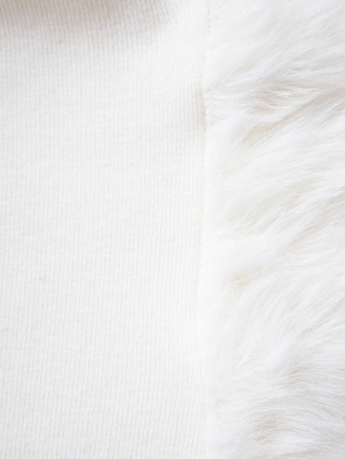 ファーショルダーニットトップス