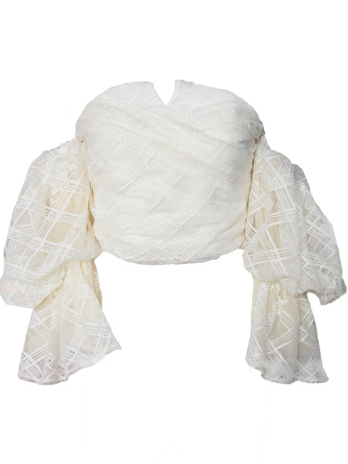 チェックチュールトップス