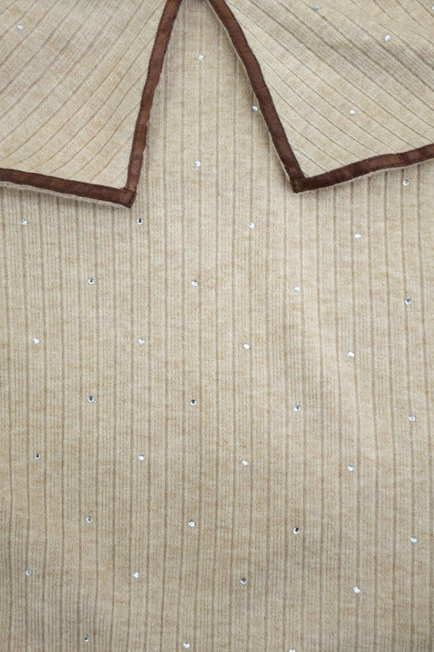 ビジュープレッピーカットショルダーワンピース