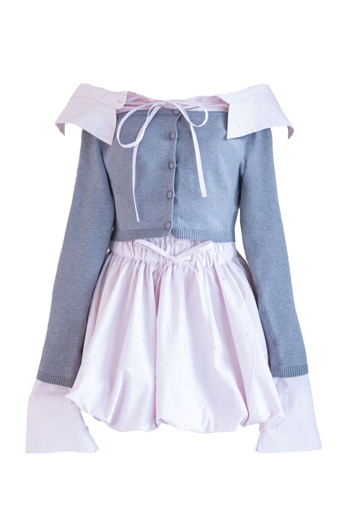 ビジューバルーンシャツアンサンブル