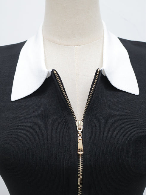 グラデーションストライプニットワンピース