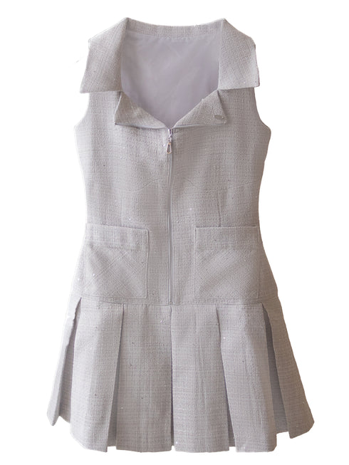 シャイニーツイードジップワンピース