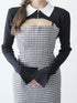 Back open houndstooth ensemble