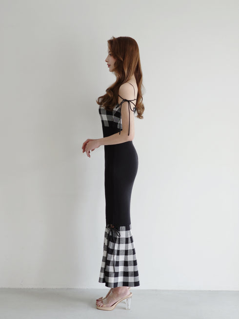 Gingham Check String Core Dress