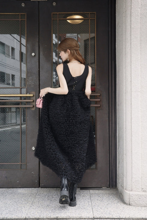 チュールビスチェワンピース(BLACK)