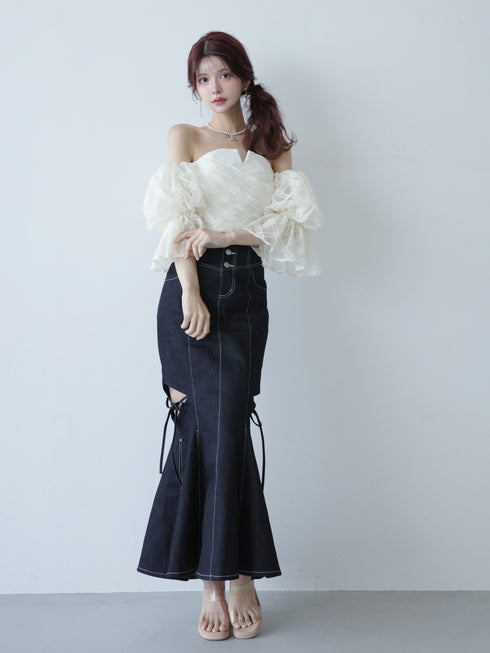 カットアウトマーメイドデニムスカート