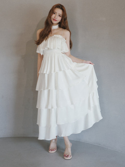 ティアードビジューロングワンピース