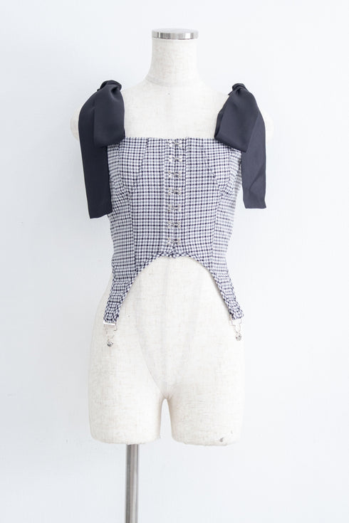 ハウンドチェックコルセットセットアップ