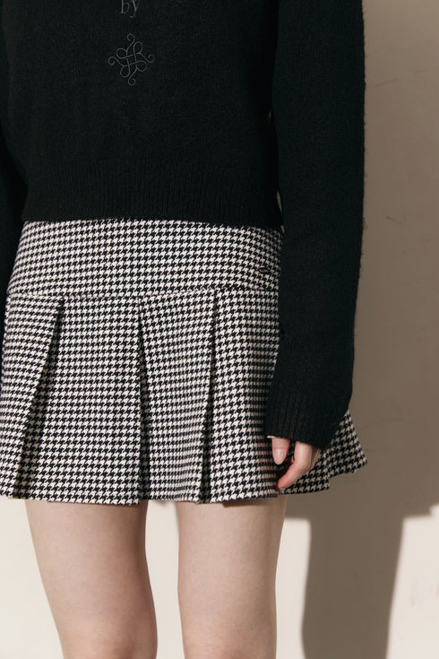 千鳥柄ボックスプリーツスカート
