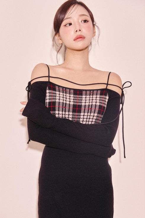 ストリングコアプレイドマーメイドワンピース