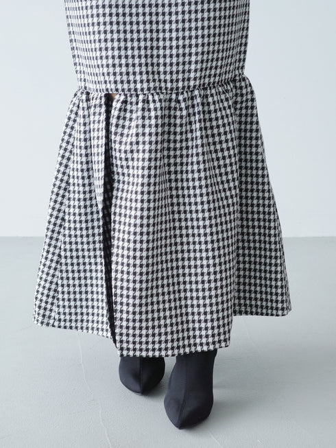 Back open houndstooth ensemble