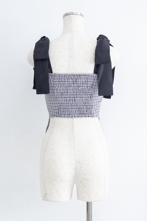 ハウンドチェックコルセットセットアップ