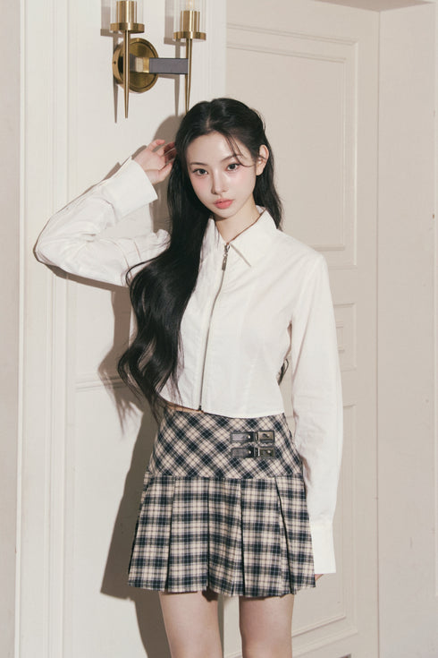 ベルテッドプレッピースカート