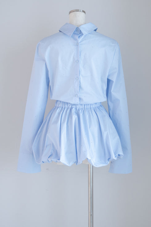 ビジューバルーンシャツアンサンブル