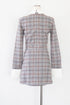 タータンチェックアシンメトリーバックルワンピース