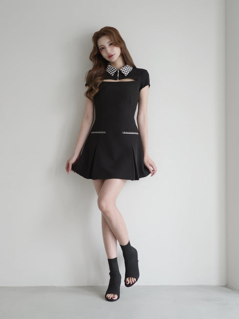 ギンガムドッキングAラインワンピース