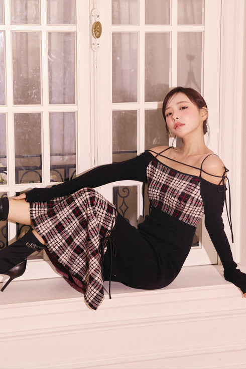 ストリングコアプレイドマーメイドワンピース