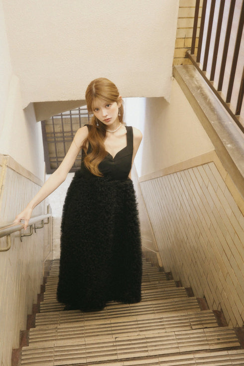 チュールビスチェワンピース(BLACK)