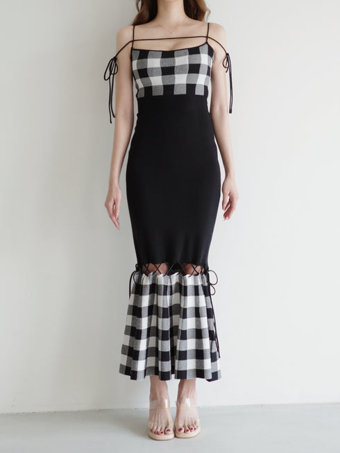 Gingham Check String Core Dress