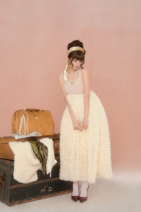 チュールビスチェワンピース(BEIGE)