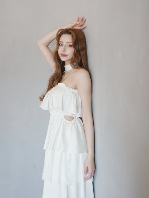 ティアードビジューロングワンピース