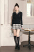 カービーニットチェックドッキングワンピース
