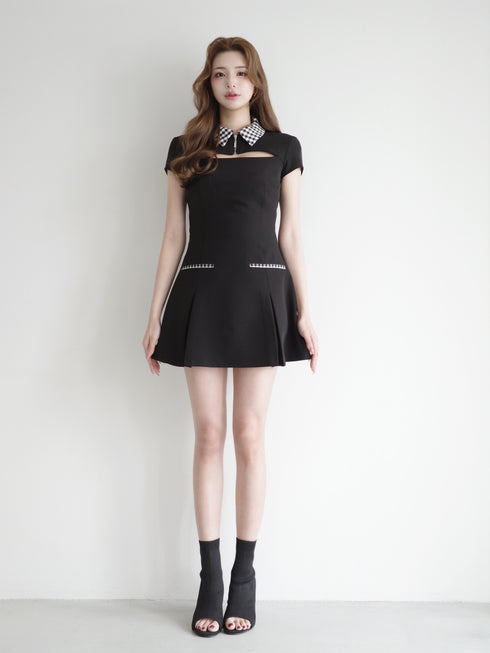 ギンガムドッキングAラインワンピース