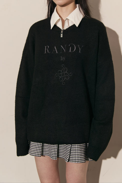 オーバーサイズロゴニットプルオーバー