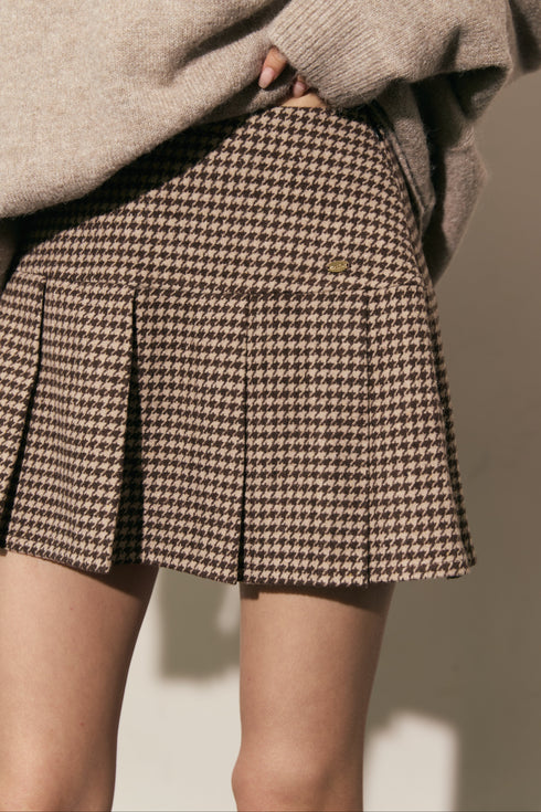 千鳥柄ボックスプリーツスカート