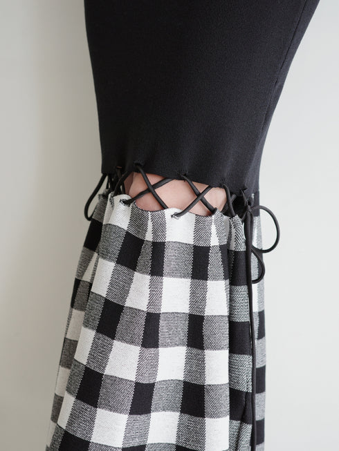 Gingham Check String Core Dress