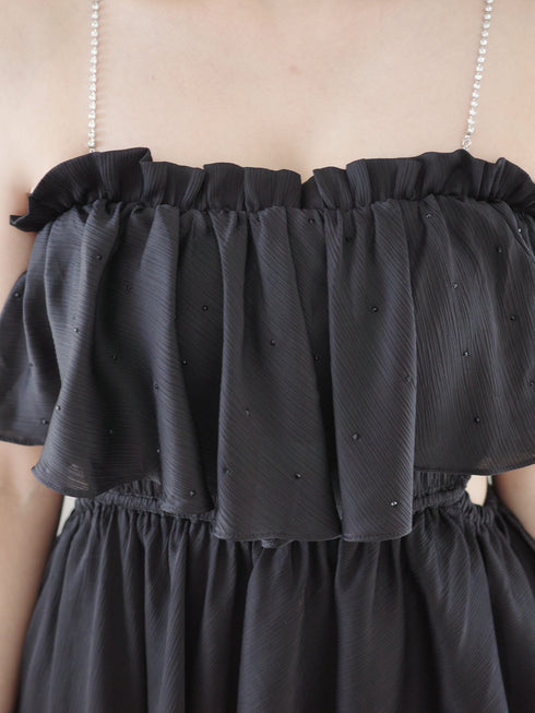 ティアードビジューロングワンピース