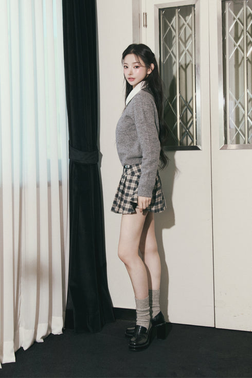 ベルテッドプレッピースカート