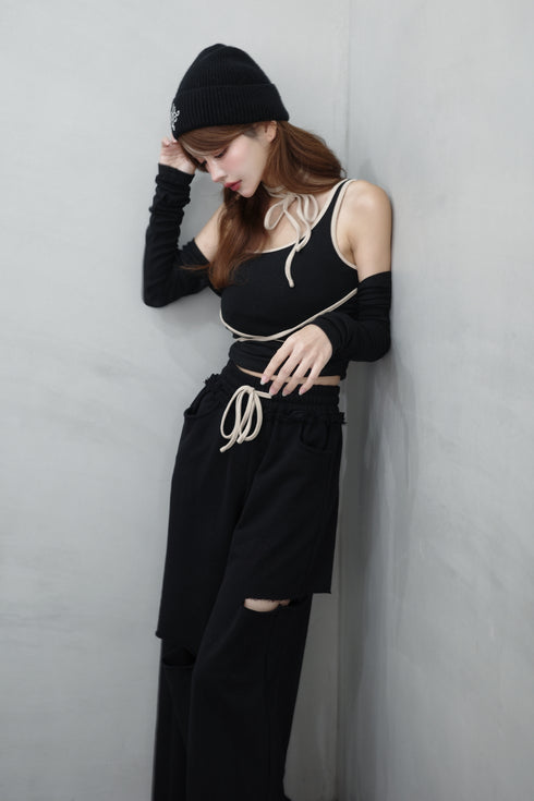 バイカラーストリング3ピースセットアップ