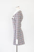 タータンチェックアシンメトリーバックルワンピース