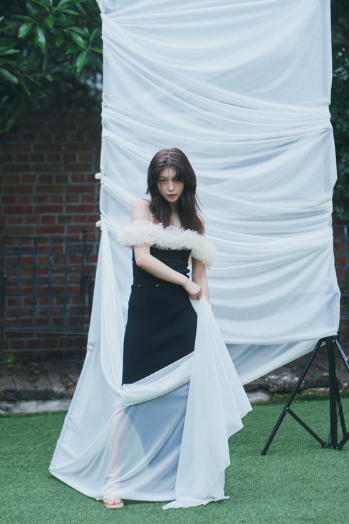 2wayチュールニットワンピース