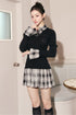 カービーニットチェックドッキングワンピース