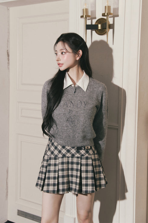 ベルテッドプレッピースカート